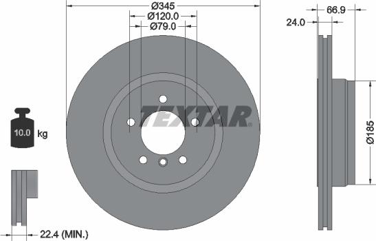 Textar 92123203 - Тормозной диск autospares.lv