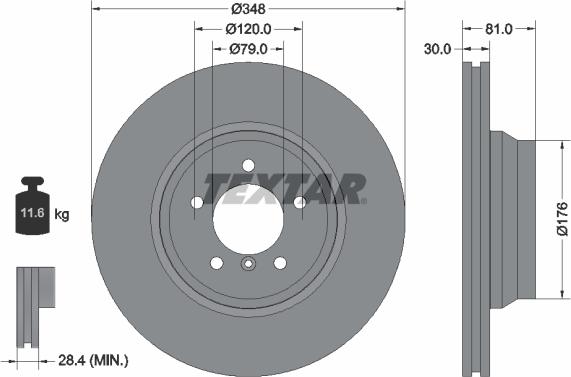 Textar 92122903 - Тормозной диск autospares.lv