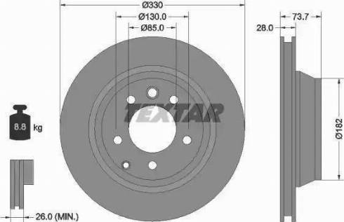 Textar 92122010 - Тормозной диск autospares.lv