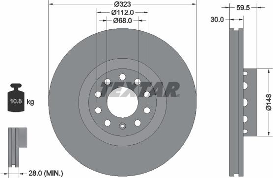 Textar 92122103 - Тормозной диск autospares.lv