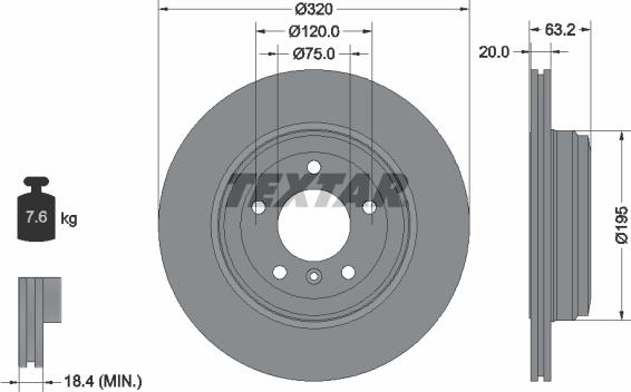 Textar 92122705 - Тормозной диск autospares.lv