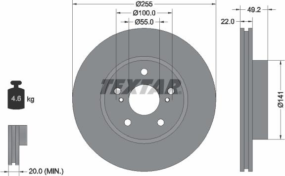 Textar 92179503 - Тормозной диск autospares.lv