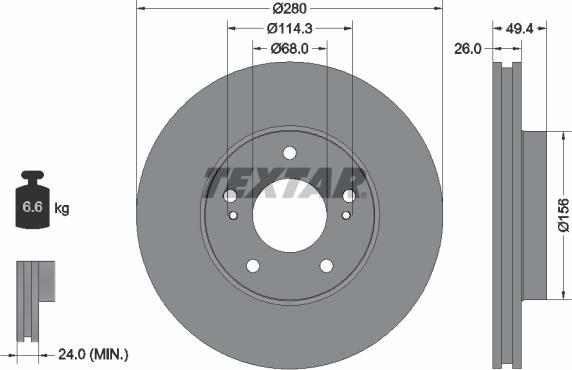 Textar 92179003 - Тормозной диск autospares.lv