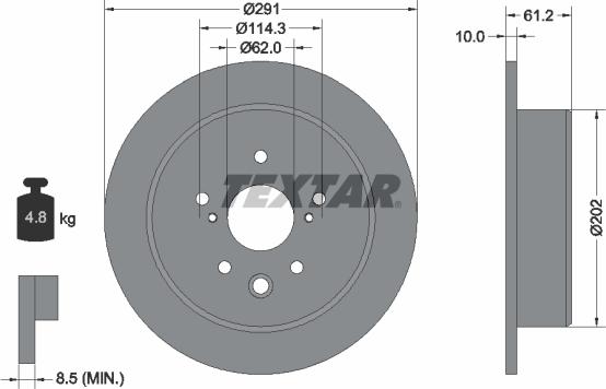 Textar 92179803 - Тормозной диск autospares.lv
