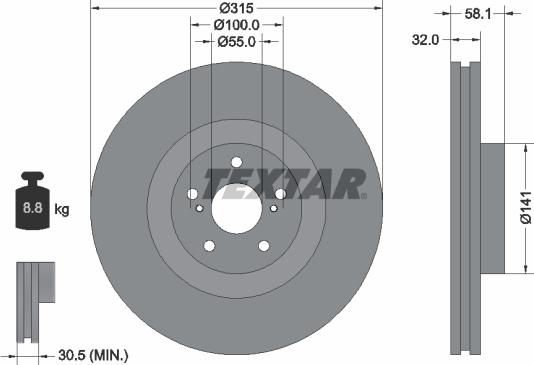 Textar 92179703 - Тормозной диск autospares.lv