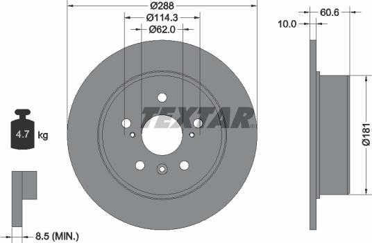 Textar 92174900 - Тормозной диск autospares.lv