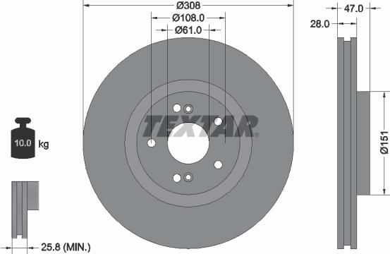 Textar 92174003 - Тормозной диск autospares.lv