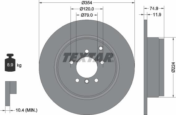 Textar 92174100 - Тормозной диск autospares.lv