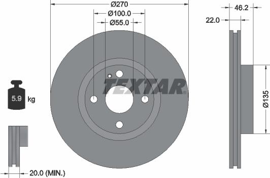 Textar 92175900 - Тормозной диск autospares.lv