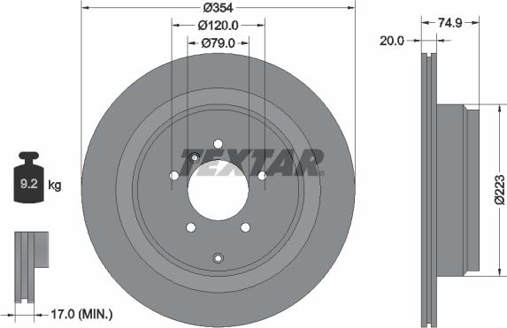 Textar 92175505 - Тормозной диск autospares.lv