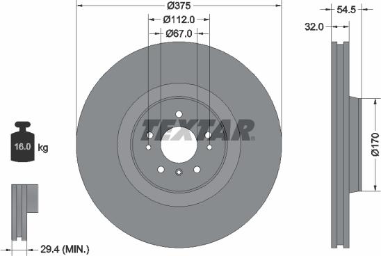 Textar 92176605 - Тормозной диск autospares.lv