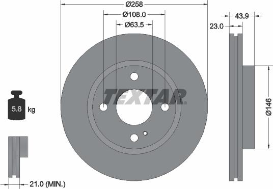 Textar 92176005 - Тормозной диск autospares.lv