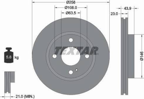 Textar 92176000 - Тормозной диск autospares.lv