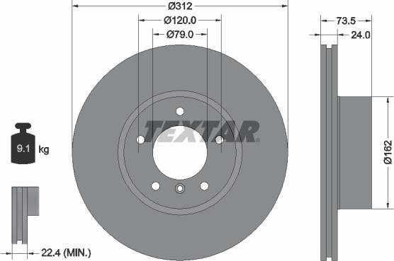 Textar 92176105 - Тормозной диск autospares.lv