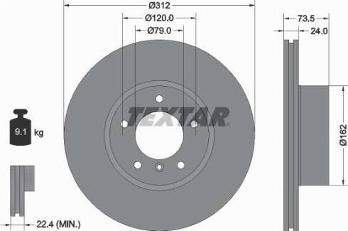 Textar 92176100 - Тормозной диск autospares.lv