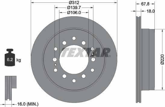 Textar 92170100 - Тормозной диск autospares.lv