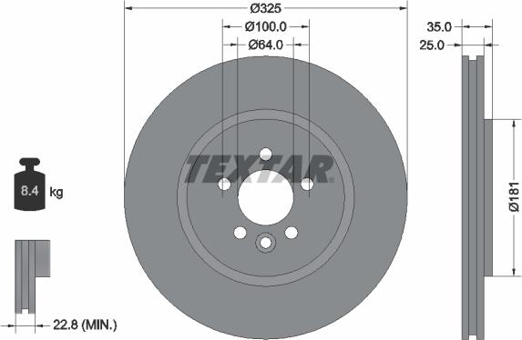 Textar 92170303 - Тормозной диск autospares.lv