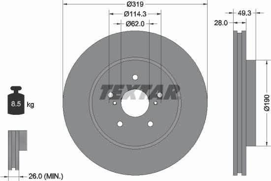 Textar 92171503 - Тормозной диск autospares.lv