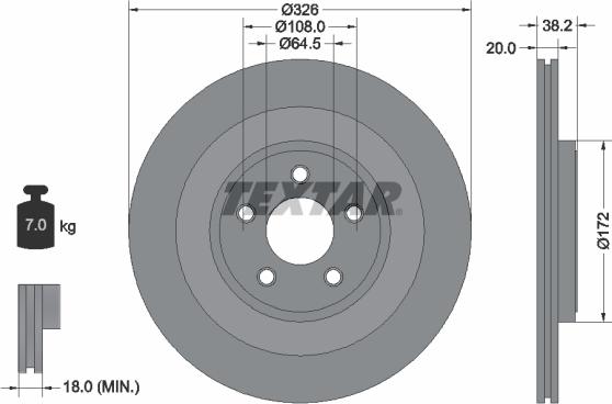 Textar 92178005 - Тормозной диск autospares.lv