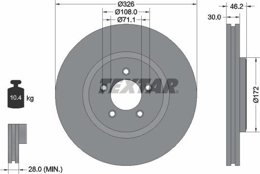 Textar 92173505 - Тормозной диск autospares.lv