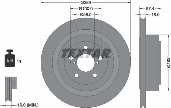 Textar 92173603 - Тормозной диск autospares.lv