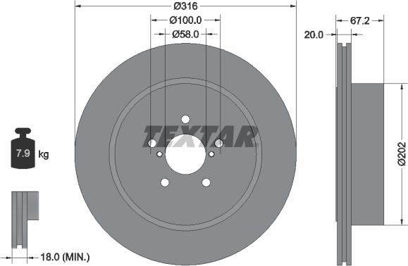 Textar 92173703 - Тормозной диск autospares.lv