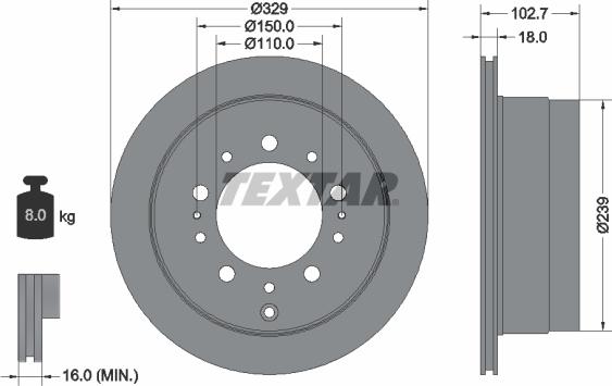 Textar 92172803 - Тормозной диск autospares.lv