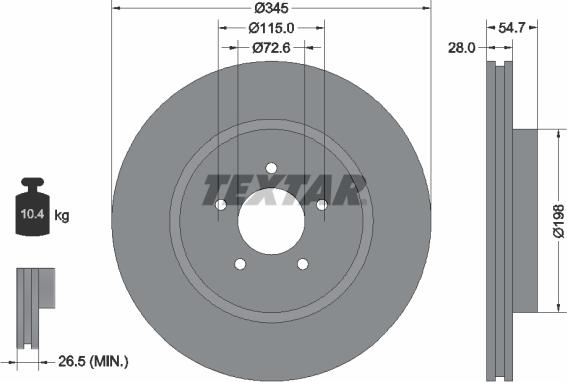 Textar 92177105 - Тормозной диск autospares.lv
