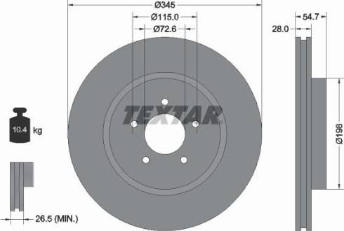 Textar 92177100 - Тормозной диск autospares.lv