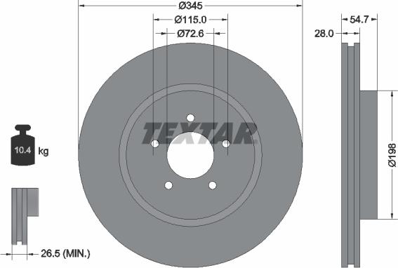 Textar 92177103 - Тормозной диск autospares.lv