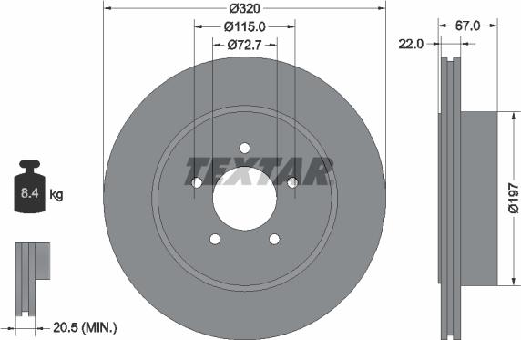 Textar 92177205 - Тормозной диск autospares.lv