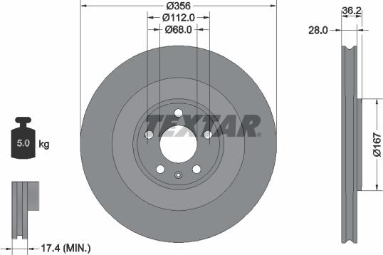 Textar 92341205 - Тормозной диск autospares.lv