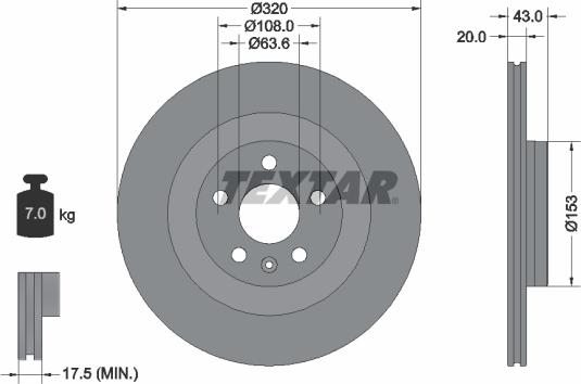 Textar 92309705 - Тормозной диск autospares.lv