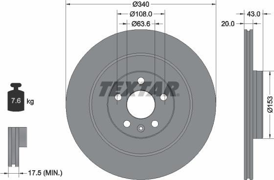 Textar 92304503 - Тормозной диск autospares.lv