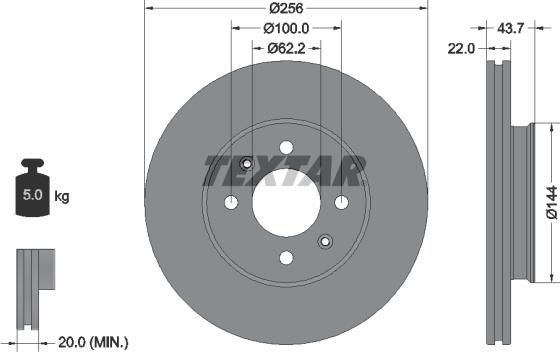 Textar 92304603 - Тормозной диск autospares.lv