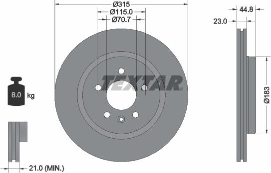 Textar 92305603 - Тормозной диск autospares.lv