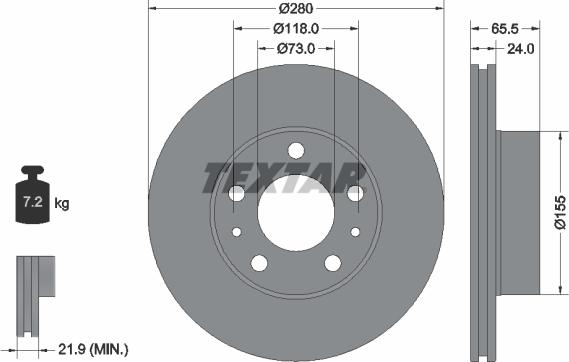 Textar 92305203 - Тормозной диск autospares.lv