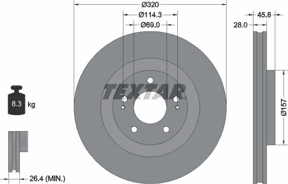 Textar 92306503 - Тормозной диск autospares.lv