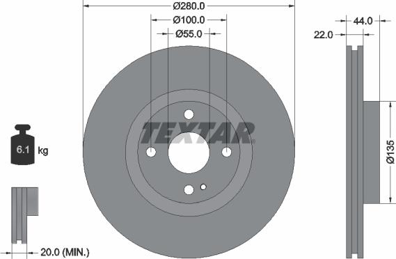 Textar 92301503 - Тормозной диск autospares.lv