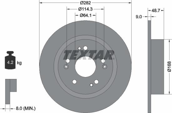 Textar 92301603 - Тормозной диск autospares.lv