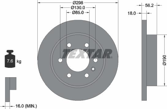 Textar 92301003 - Тормозной диск autospares.lv