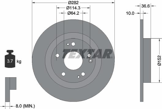 Textar 92301303 - Тормозной диск autospares.lv