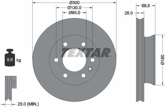 Textar 92301203 - Тормозной диск autospares.lv