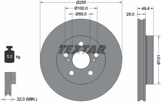 Textar 92301703 - Тормозной диск autospares.lv