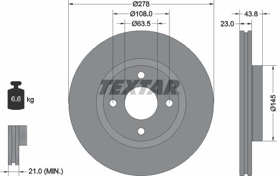 Textar 92303203 - Тормозной диск autospares.lv