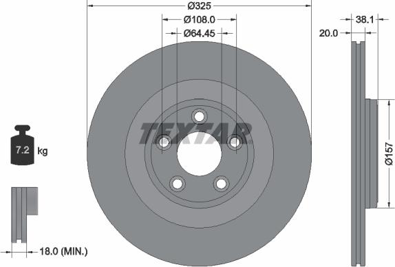 Textar 92319905 - Тормозной диск autospares.lv