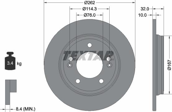 Textar 92314403 - Тормозной диск autospares.lv