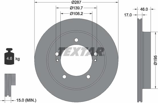 Textar 92314103 - Тормозной диск autospares.lv