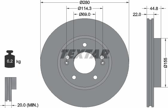 Textar 92314703 - Тормозной диск autospares.lv