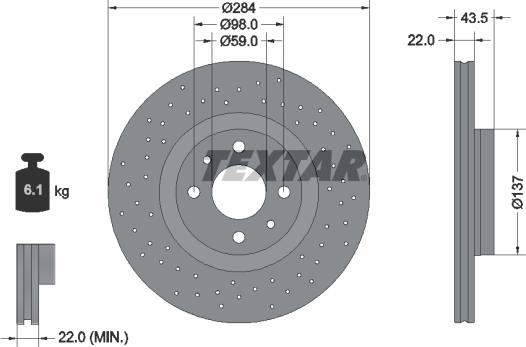 Textar 92316103 - Тормозной диск autospares.lv